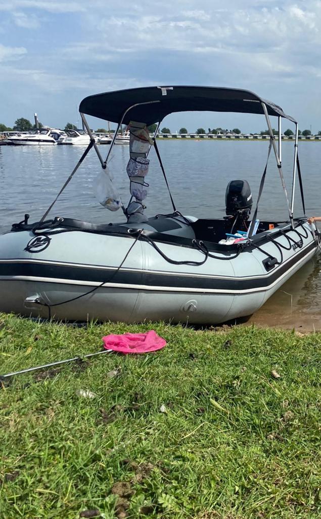 Quicksilver Mercury 420HD Rubberboot met 10pk motor & traile, Watersport en Boten, Rubberboten, Ophalen, Quicksilver, Gebruikt
