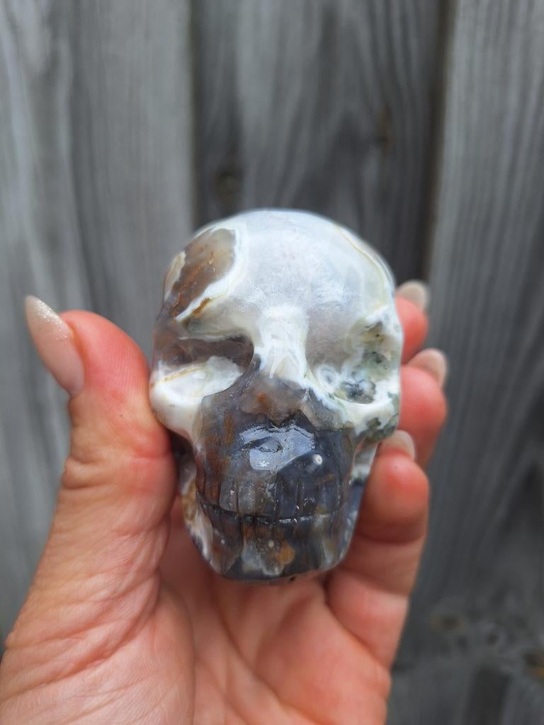 Skull agaat / mosagaat, Verzamelen, Mineralen en Fossielen, Verzenden
