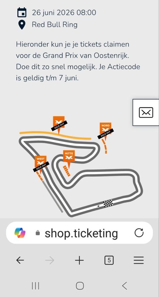 Grand prix 2 tickets twv 600, Twee personen, Augustus