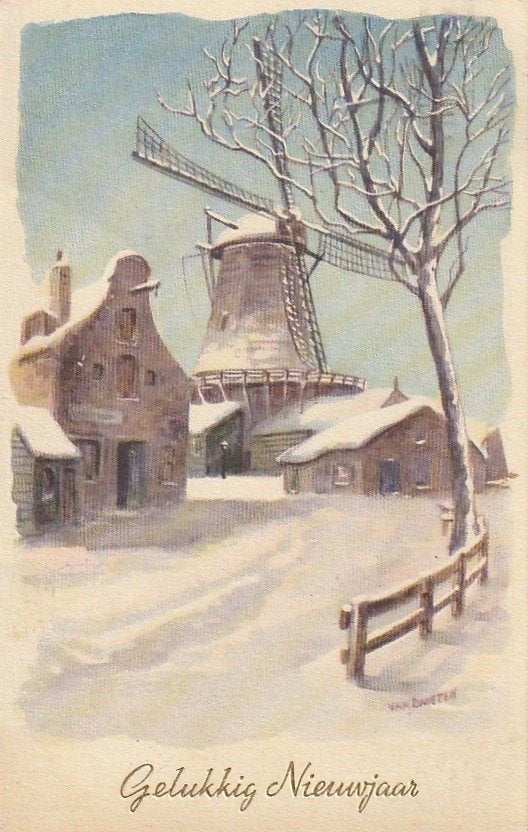 MOLEN DORP KERST TEKN van ZWIETEN JAREN 50 MOOIE KAART KN917, Ophalen of Verzenden, 1940 tot 1960, Gelopen, Overige thema's