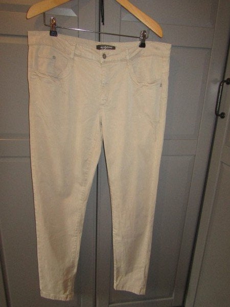 G1054 Nickjean mt 46 jeans beige stretch, Verzenden, Beige, Maat 46/48 (XL) of groter, Zo goed als nieuw