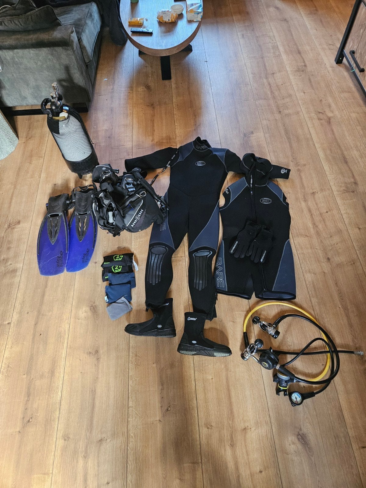 Complete Duikuitrusting Aqualung, Bare, Mares, Seac, Ophalen, Zo goed als nieuw, Duikpak