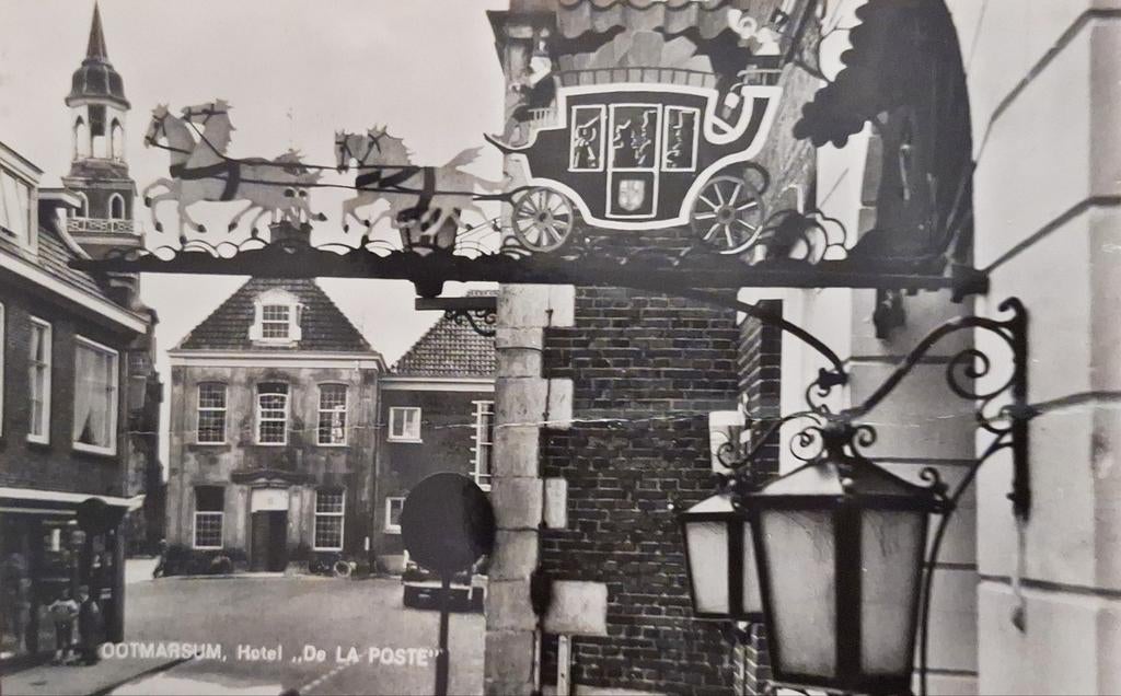 Fotokaart Ootmarsum - Hotel "De la Poste" - 1968, Ophalen of Verzenden, 1960 tot 1980, Gelopen, Overijssel