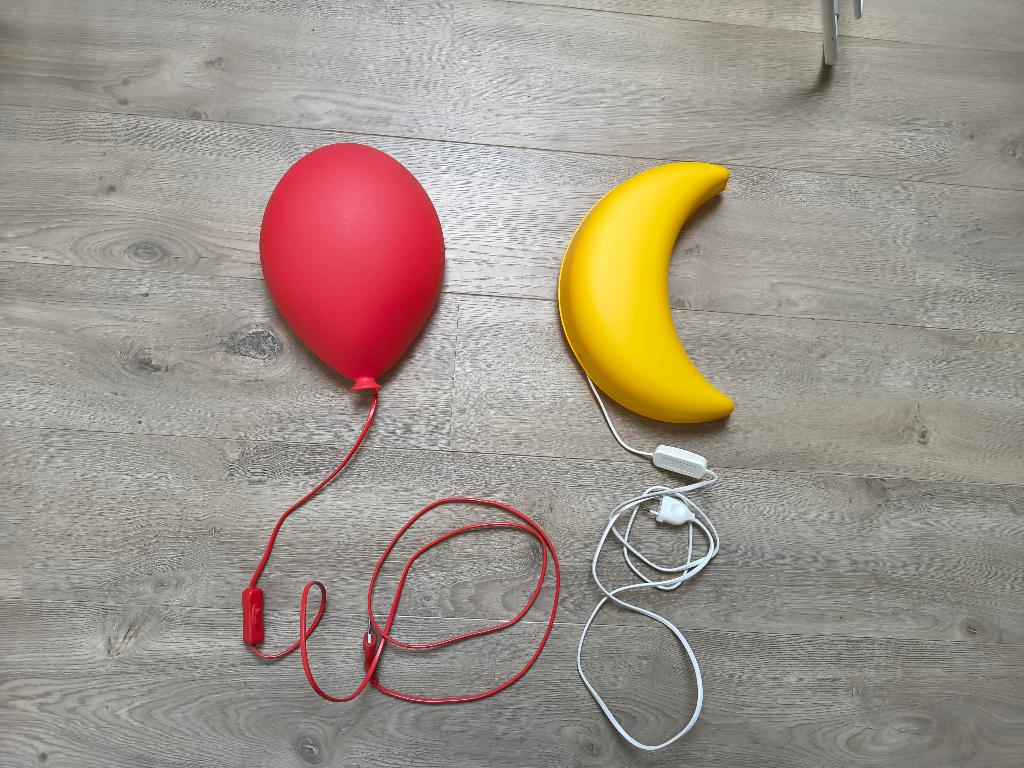 Lampen kinderkamer, wandlamp maan en ballon, Ikea, Huis en Inrichting, Lampen | Wandlampen, Ophalen, Gebruikt, Kunststof