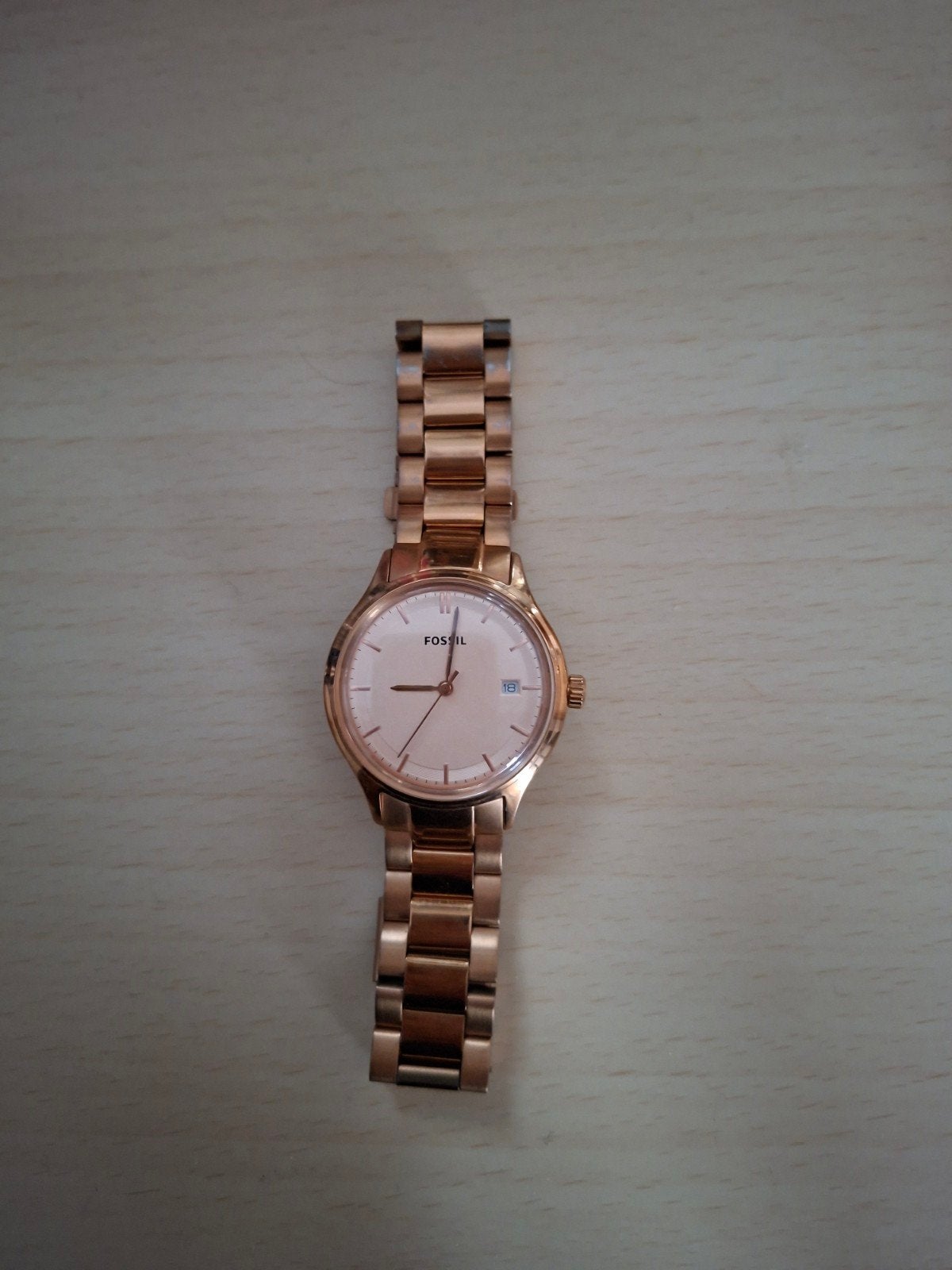 Fossil horloge in goede staat, rosé goudkleurig, Sieraden, Tassen en Uiterlijk, Horloges | Dames, Overige materialen, Fossil, Polshorloge