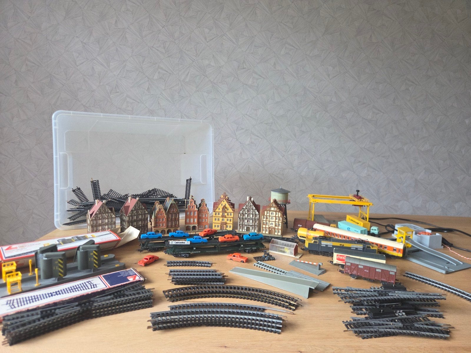 Grote modeltrein set met locomotief, wagons, rails en meer, Gelijkstroom, Analoog, Ophalen of Verzenden, Lima