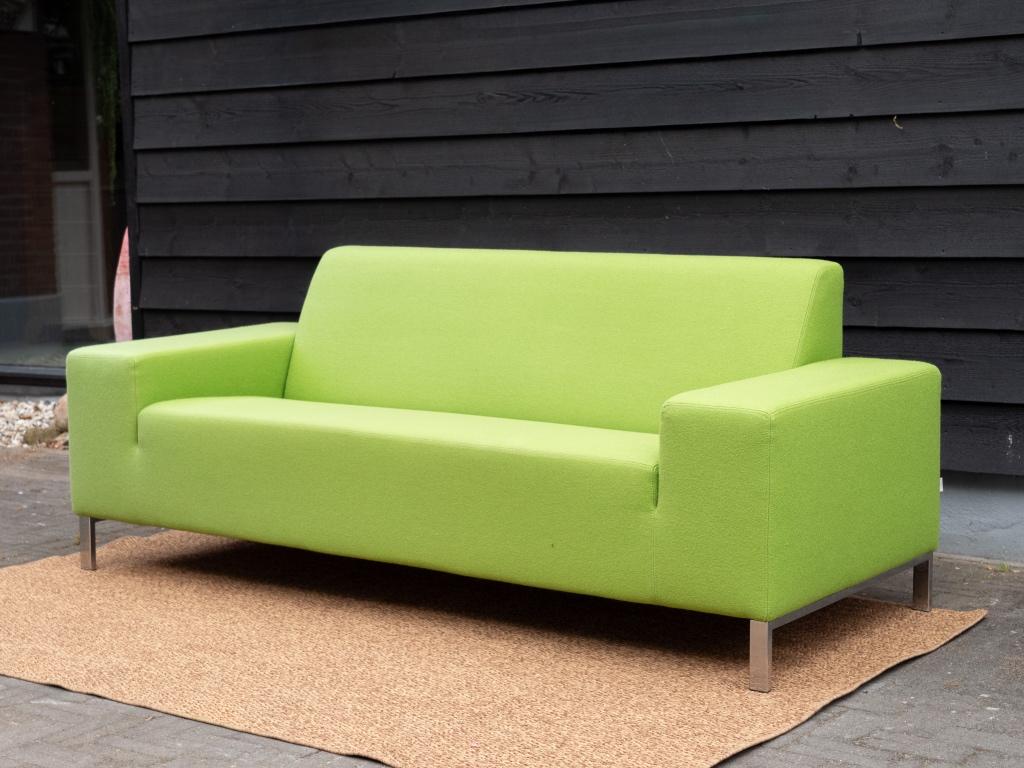 Gelderland 6511 | 2,5zit Design bank groen | Jan des Bouvrie, Gebruikt, Tweepersoons, 75 tot 100 cm, Ophalen of Verzenden