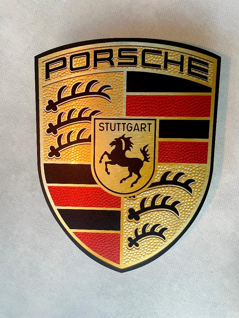 Reclamebord Porsche logo embleem, aluminium, 30x40 cm, Ophalen of Verzenden, Nieuw, Reclamebord