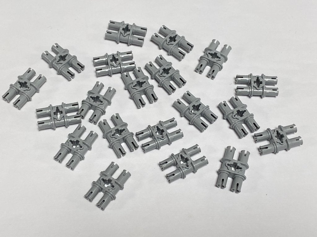 Partij Lego 20x nieuwe lichtgrijze technic dubbele pin, Overige thema's, Lego, Nieuw, Ophalen of Verzenden