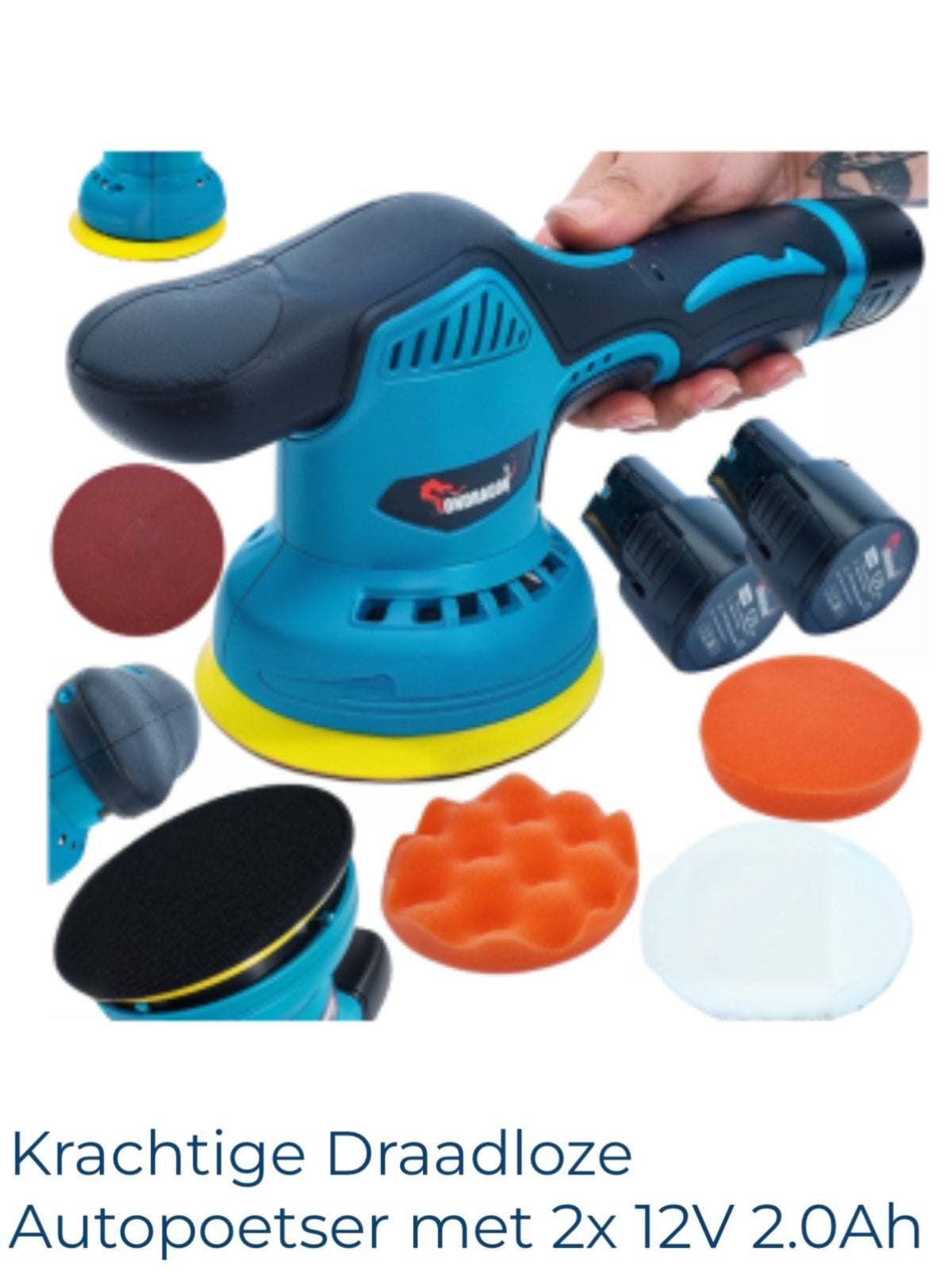 12 v polijst machine met 2 accu,d en accessoires, Auto diversen, Onderhoudsmiddelen, Ophalen of Verzenden
