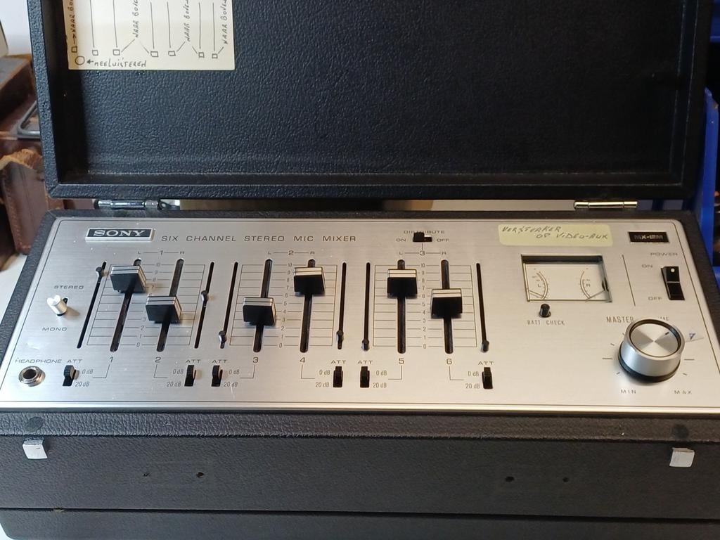 Sony MX12M 6-kanaals microfoon mixer uit de jaren 70, Muziek en Instrumenten, Mengpanelen, Ophalen of Verzenden, Gebruikt, 5 tot 10 kanalen