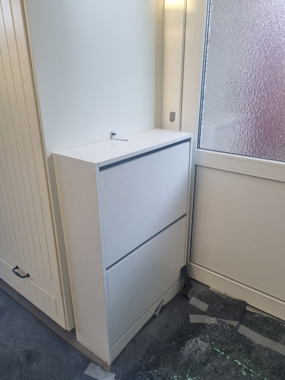 Witte schoenenkast met 2 vakken Ikea, Ophalen, Gebruikt, Modern