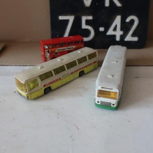 Bus touringcar Majorette Neoplan + London Bus SET PRIJS, Ophalen of Verzenden, Gebruikt, Bus of Vrachtwagen, Majorette