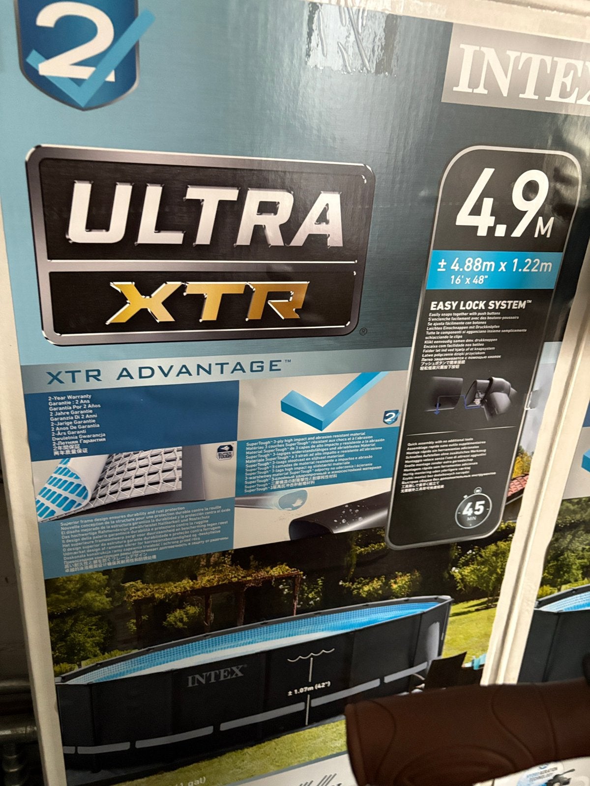 Intex Ultra XTR Frame Zwembad 4.88m x 1.22m, Gebruikt, Rond, 300 cm of meer, Ophalen