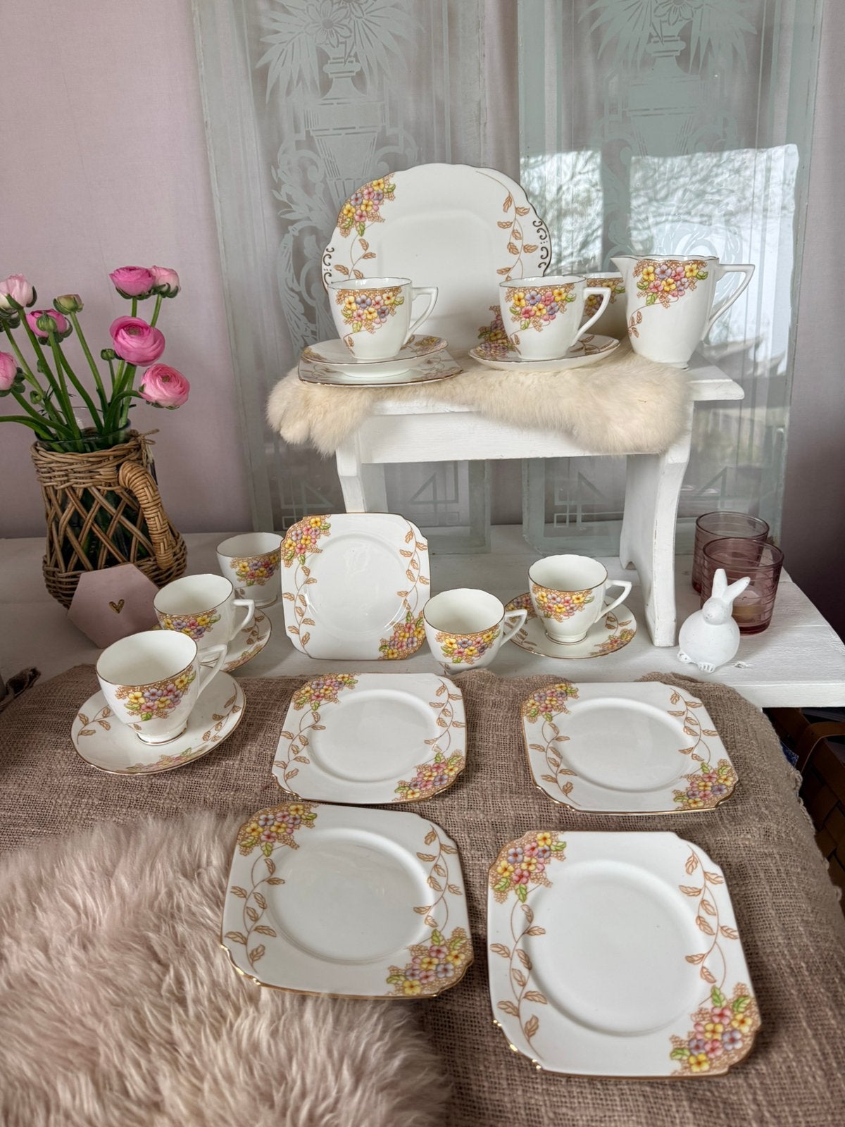 Kent Longton 5pers art Nouveau  porselein, Ophalen