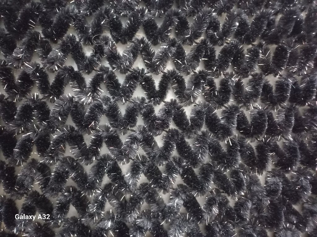 Grote zwarte omslagdoek sjaal of stola met franje, 160x35 cm, Ophalen of Verzenden, Zo goed als nieuw, Maat 46/48 (XL) of groter