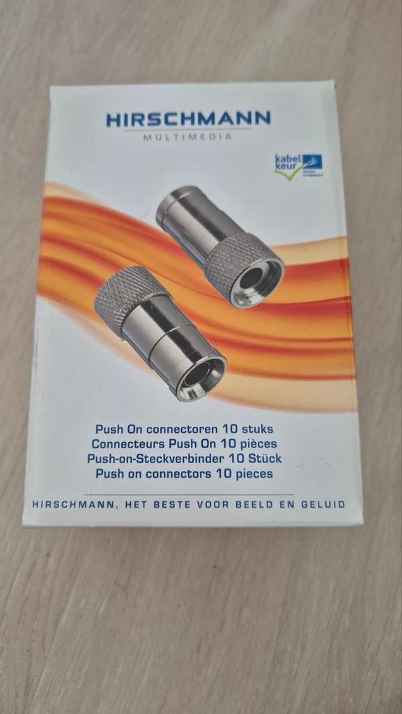 Hirschmann Push On Connectoren - 10 stuks, Ophalen of Verzenden, Nieuw, Minder dan 2 meter, Coaxiale kabel