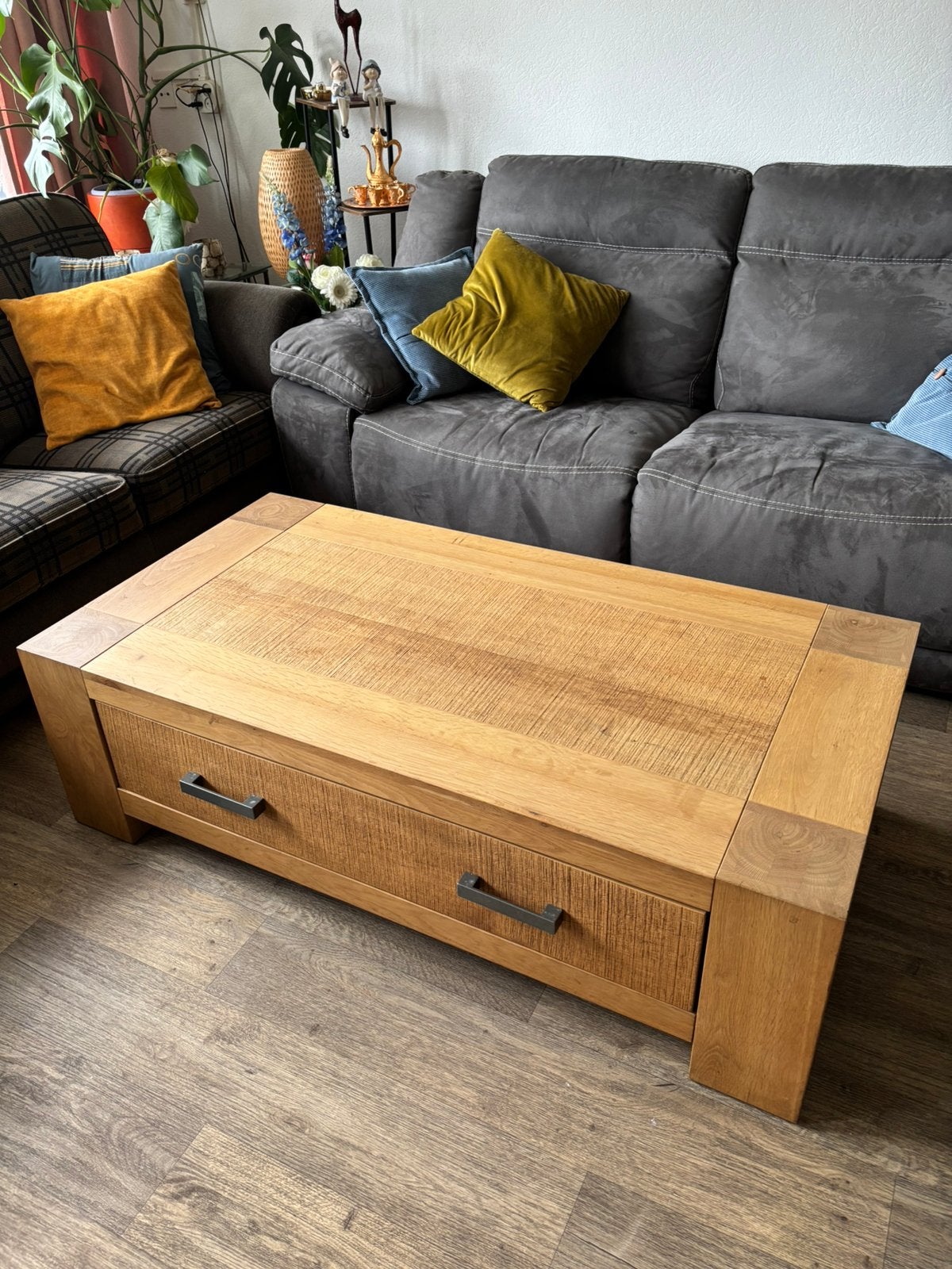 tafel, Ophalen, 100 tot 150 cm, Eikenhout, 50 tot 100 cm