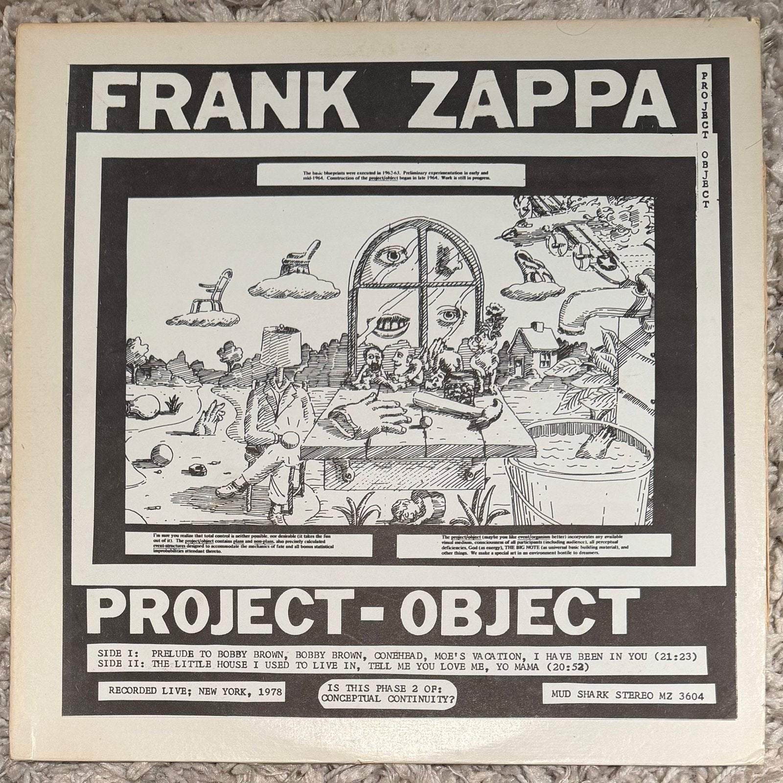 Frank Zappa - Project Object LP (Live New York 1978), LP, Ophalen of Verzenden, Import, 12 inch