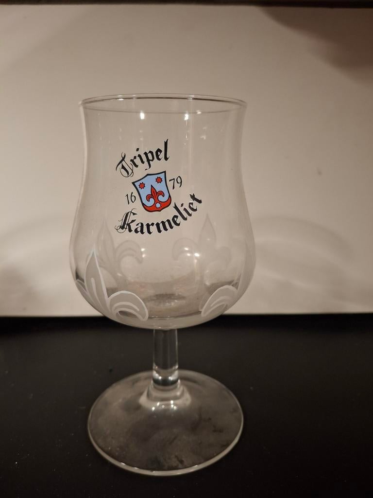 Tripel karmeliet scheef logo, Verzamelen, Biermerken, Ophalen, Zo goed als nieuw, Glas of Glazen, Overige merken
