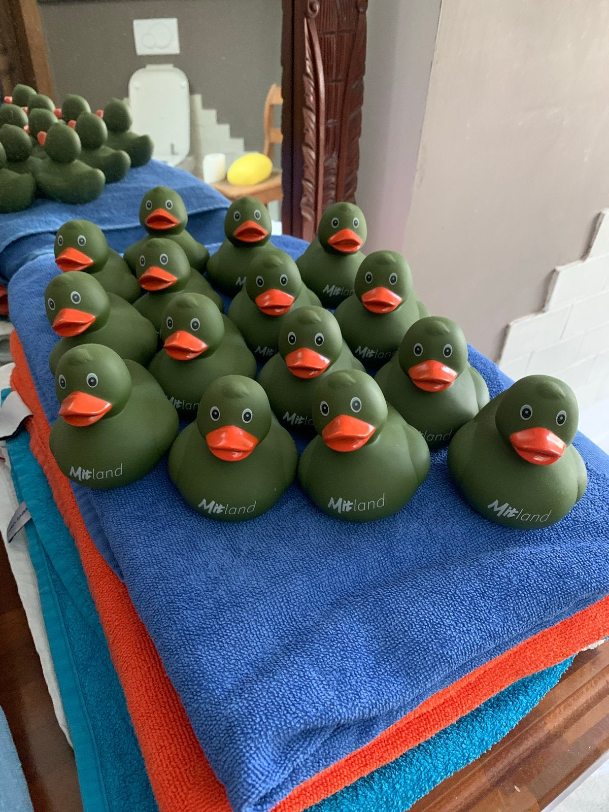 15 Nieuwe Groene Badeendjes  (9 cm), Ophalen of Verzenden, Nieuw