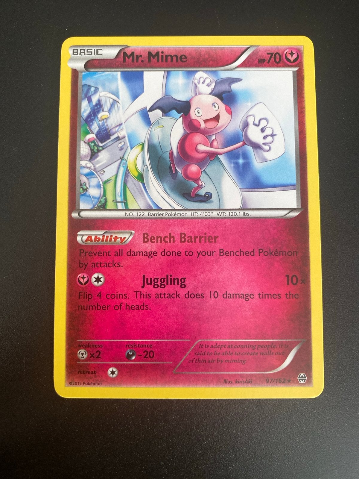 Mr. Mime Rare 97/162 XY BreakThrough (2015) Packfresh Mint!, Ophalen of Verzenden, Zo goed als nieuw, Losse kaart
