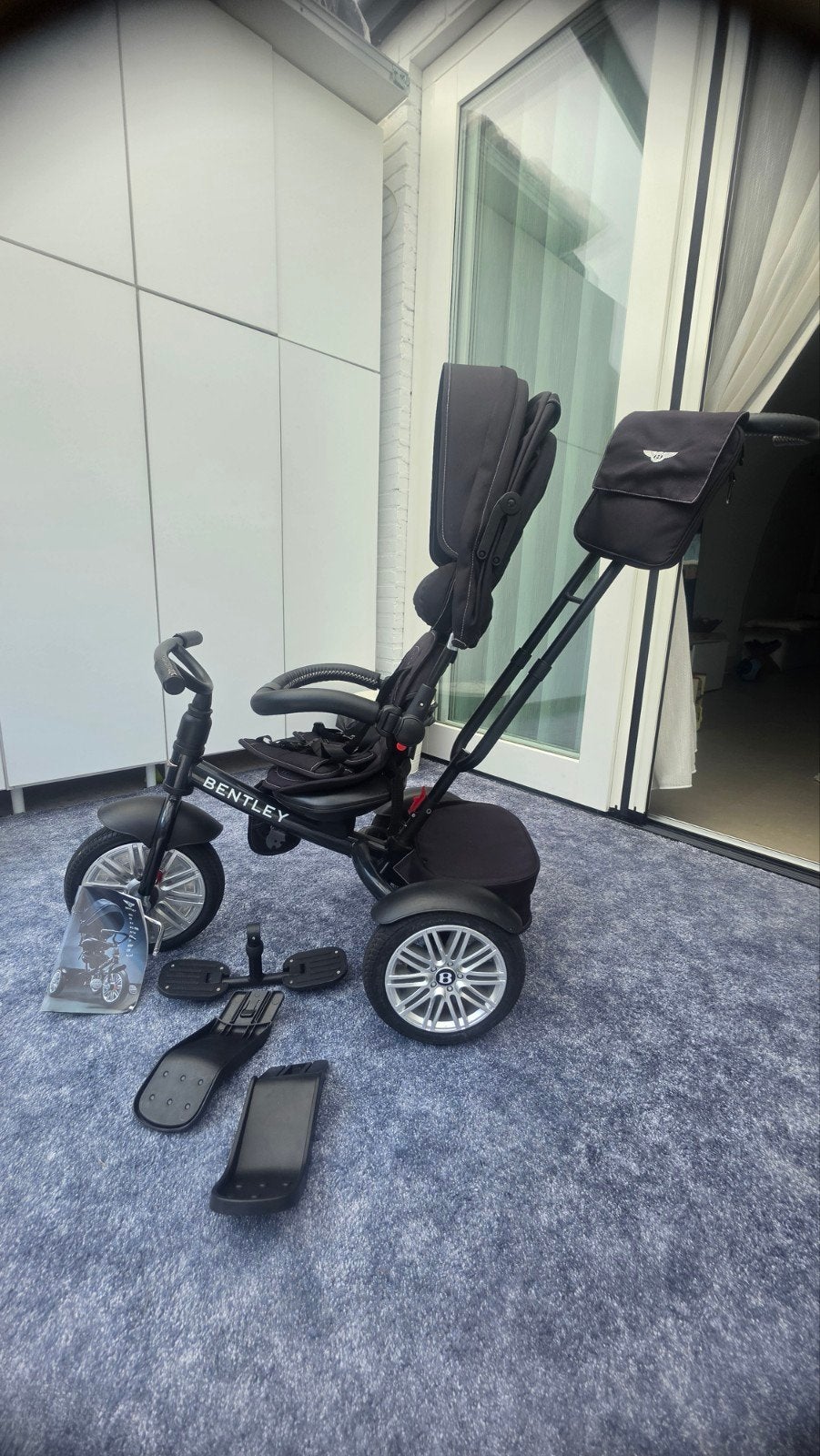 Bentley Trike 6-in-1 Onyx Black Driewieler, Ophalen, Verstelbare zitting