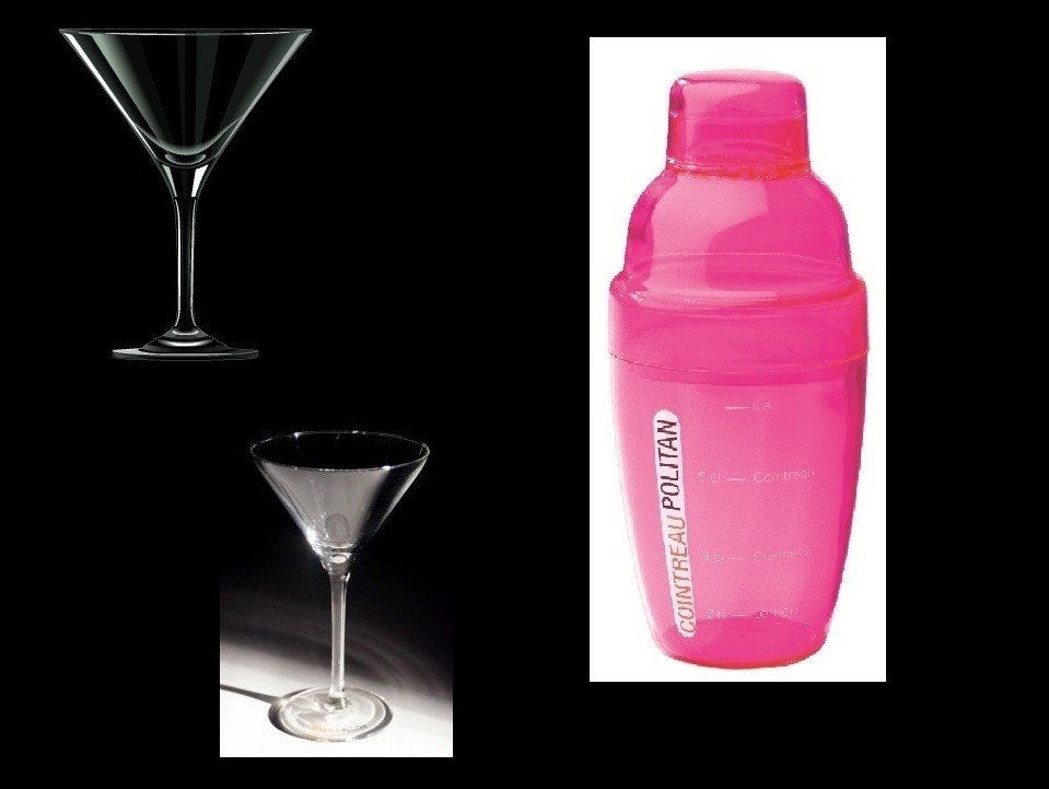 Cointreau cosmopolitan glazen en cocktail shaker, Verzenden, Nieuw, Gebruiksvoorwerp