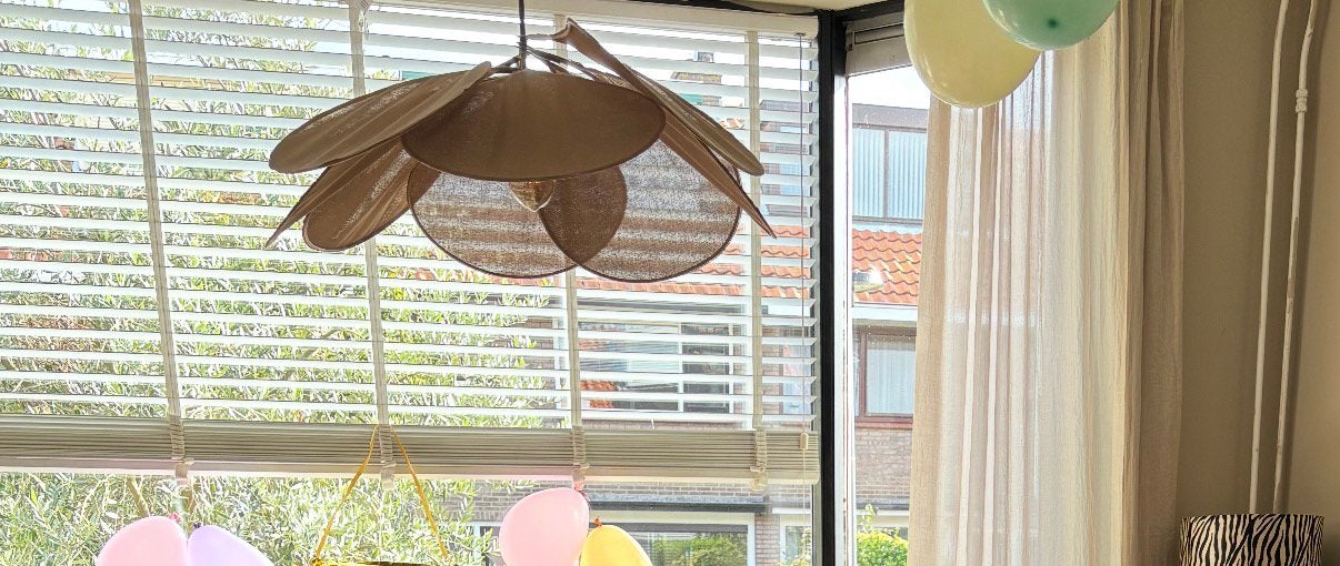 Georges Store hanglamp, Ophalen of Verzenden, Natuurlijk materiaal, E27 (groot)