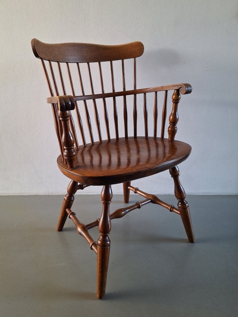 vintage antieke houten Windsor chair armstoel spijlenstoel, Ophalen