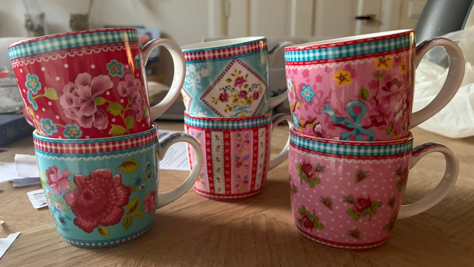 Pip koffiemokjes 6x, Ophalen, Zo goed als nieuw, Porselein, Overige stijlen