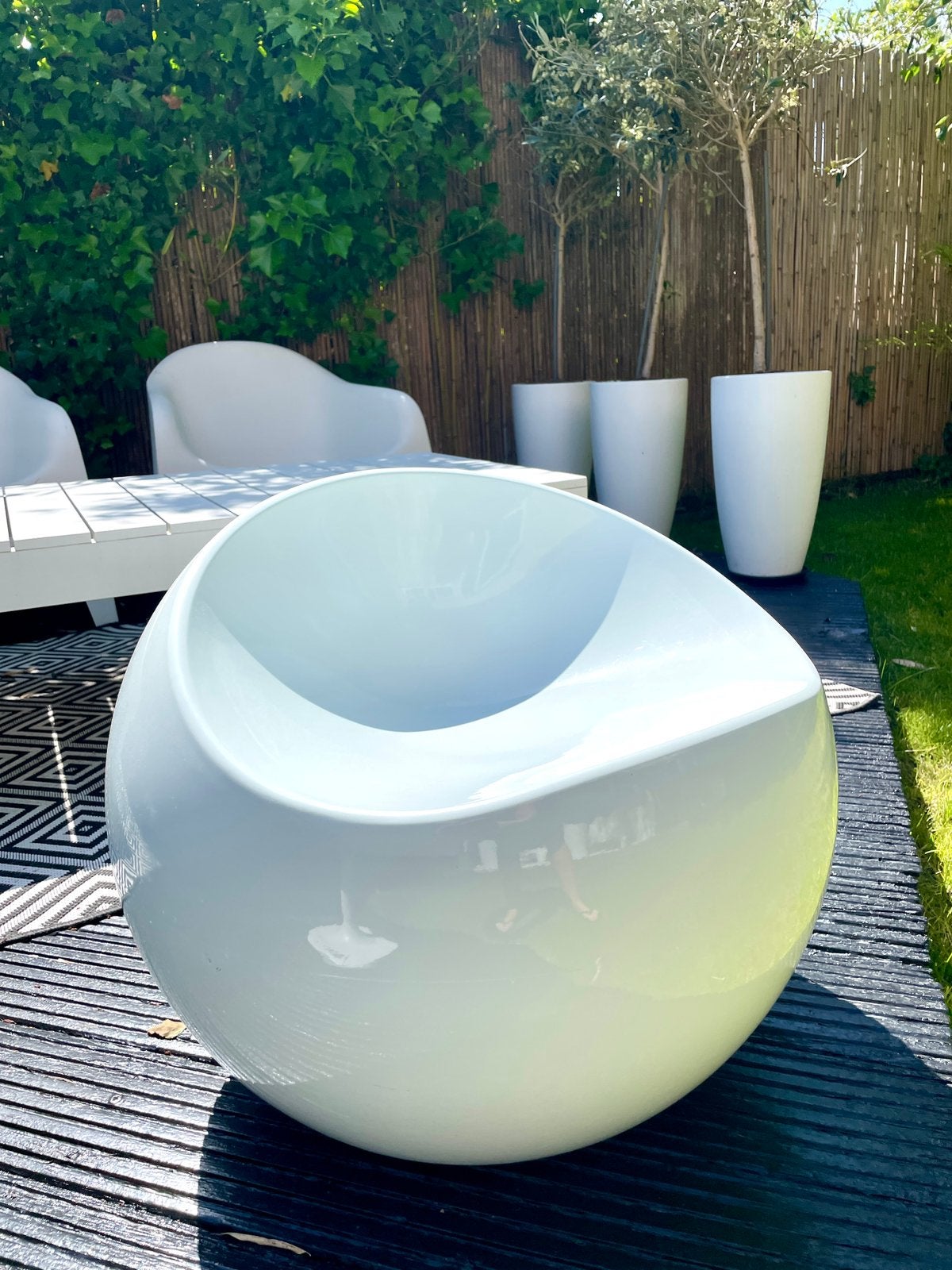Design Ball Chair Finn Stone, Ophalen, Kunststof, Wit, Zo goed als nieuw
