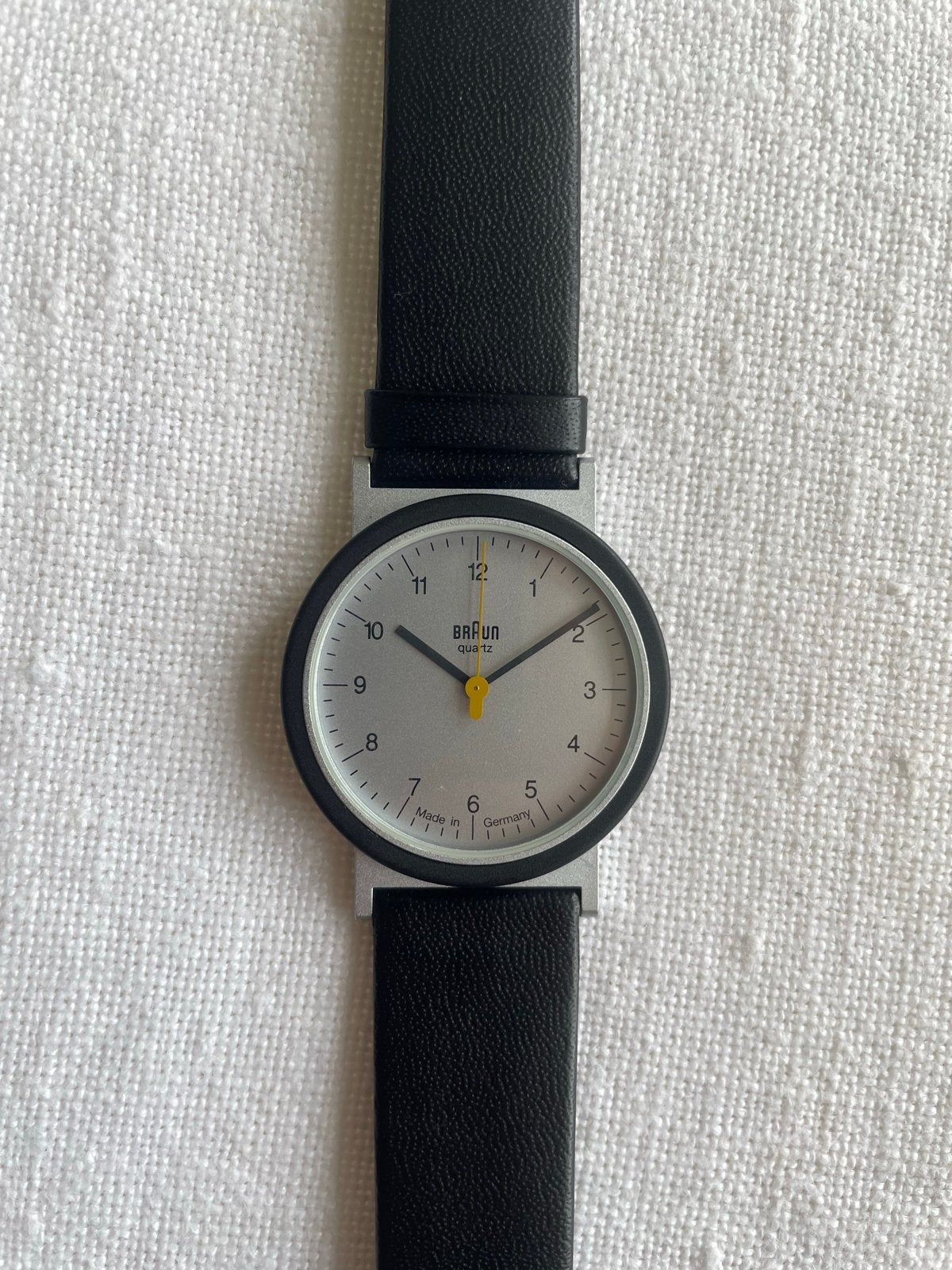 Braun AW10 (4789) in originele verpakking (Dieter Rams), Overige merken, Leer, Staal, Polshorloge