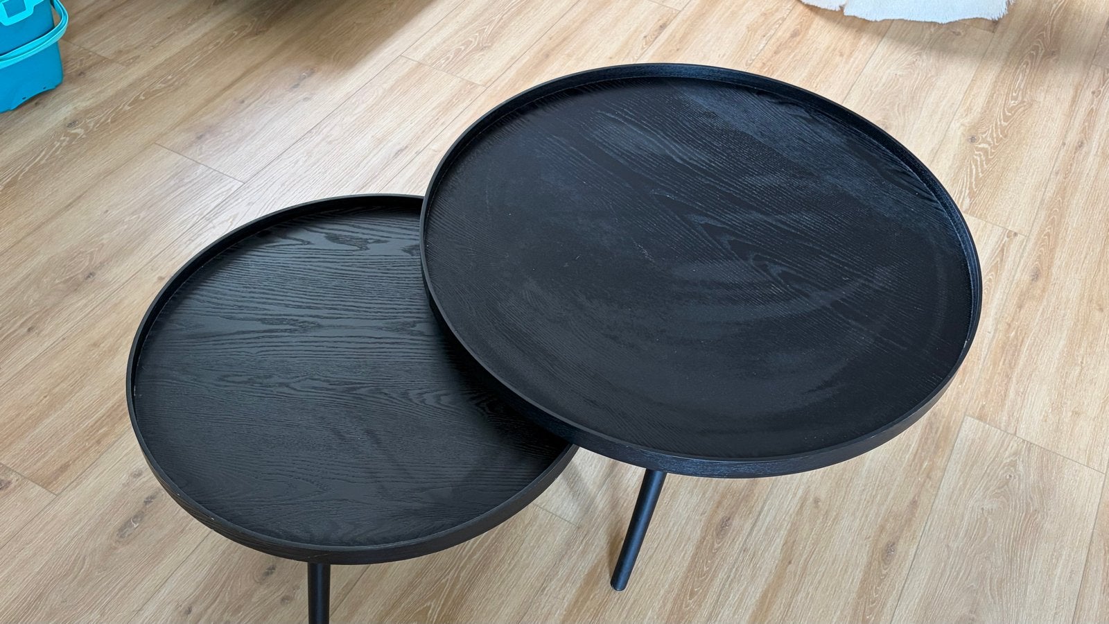 Salontafels rond zwart, Ophalen, Zo goed als nieuw, Rond, 50 tot 100 cm