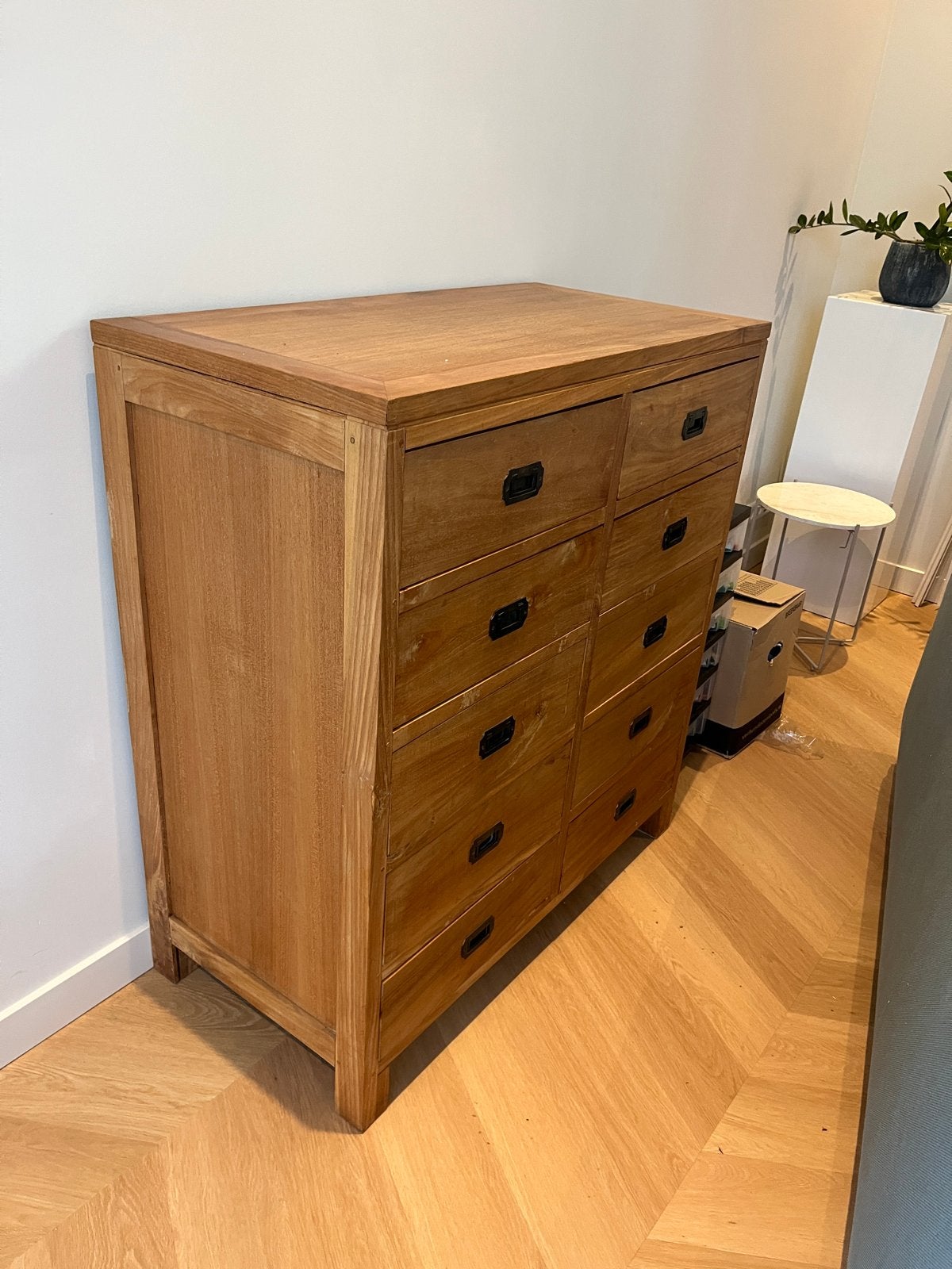 Teakhouten ladenkast B100 x D50 x H110,5, Huis en Inrichting, Kasten | Ladekasten, Ophalen, Gebruikt, 5 laden of meer, 100 tot 150 cm