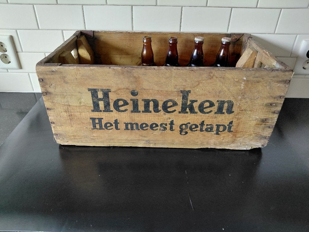 Oud houten Heineken krat, Verzamelen, Ophalen, Gebruikt, Overige typen, Heineken
