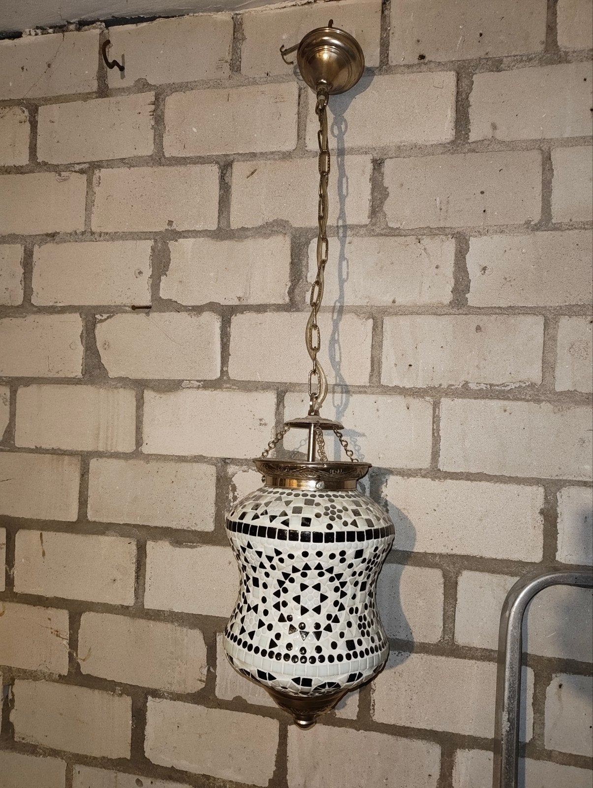 Turkse mozaïek hanglamp, Gebruikt, Turks, Oosters, Mozaïek, Glas, E27 (groot)
