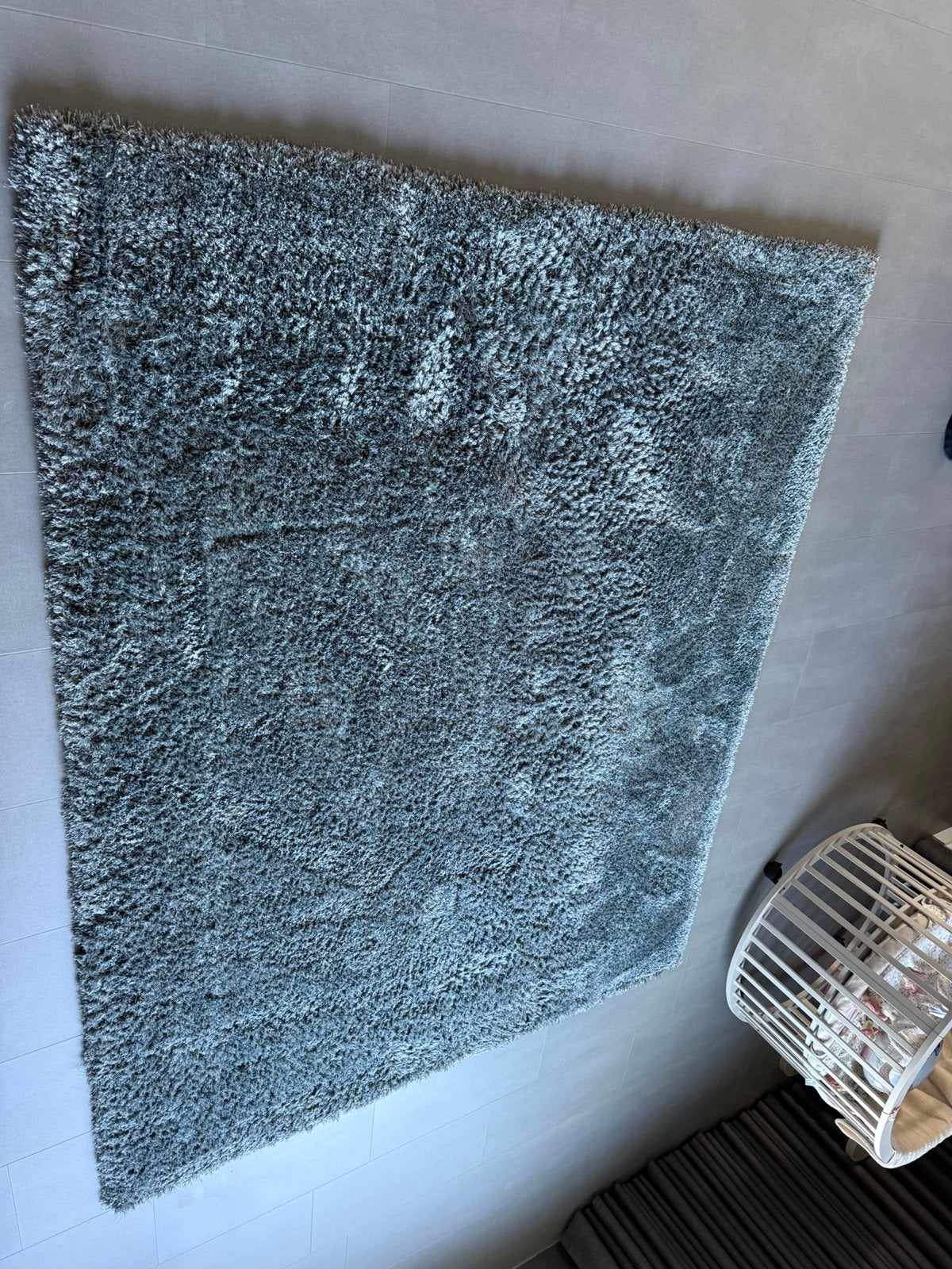 Donkergrijs hoogpolig vloerkleed lago mix 200x250, Ophalen, 150 tot 200 cm, 200 cm of meer, Zo goed als nieuw