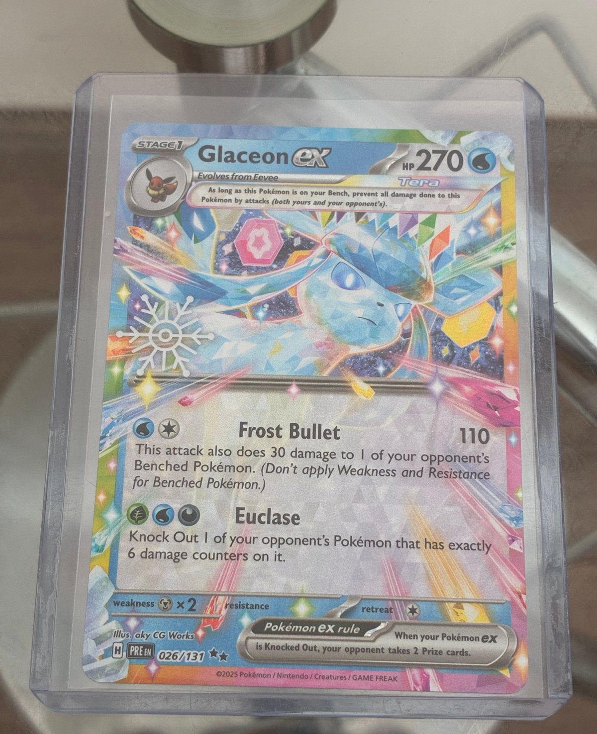 Glaceon EX Pokémon Kaart - 026/131 - Foil, Ophalen, Zo goed als nieuw, Losse kaart, Foil