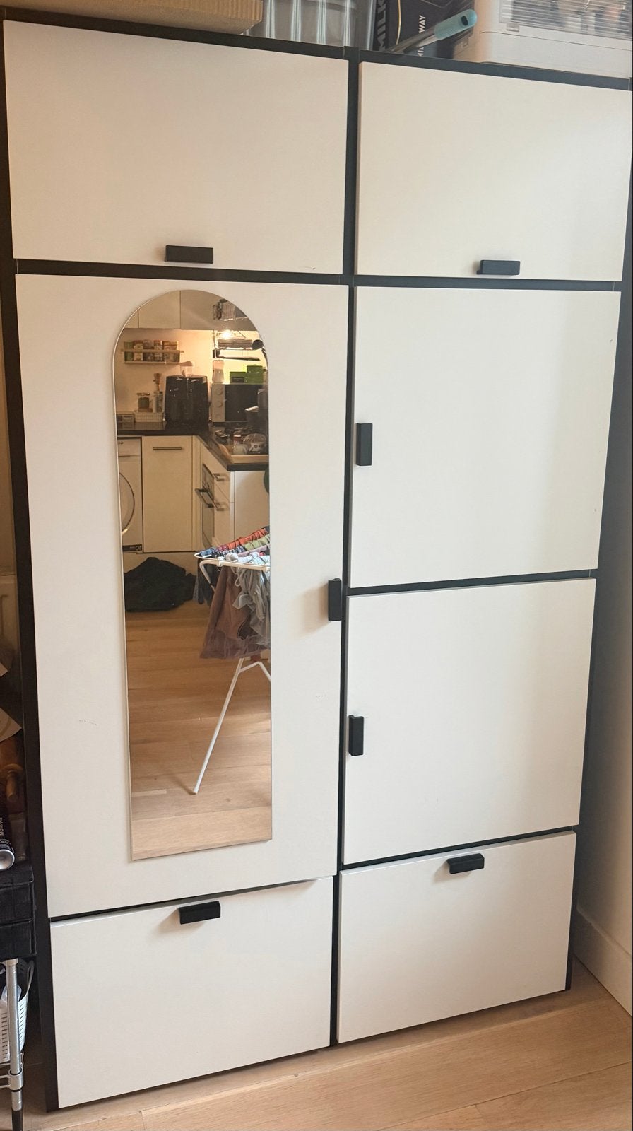 IKEA Odda Kasten - Kledingkast met spiegel, Ophalen, Gebruikt, 100 tot 150 cm, Met lade(s)