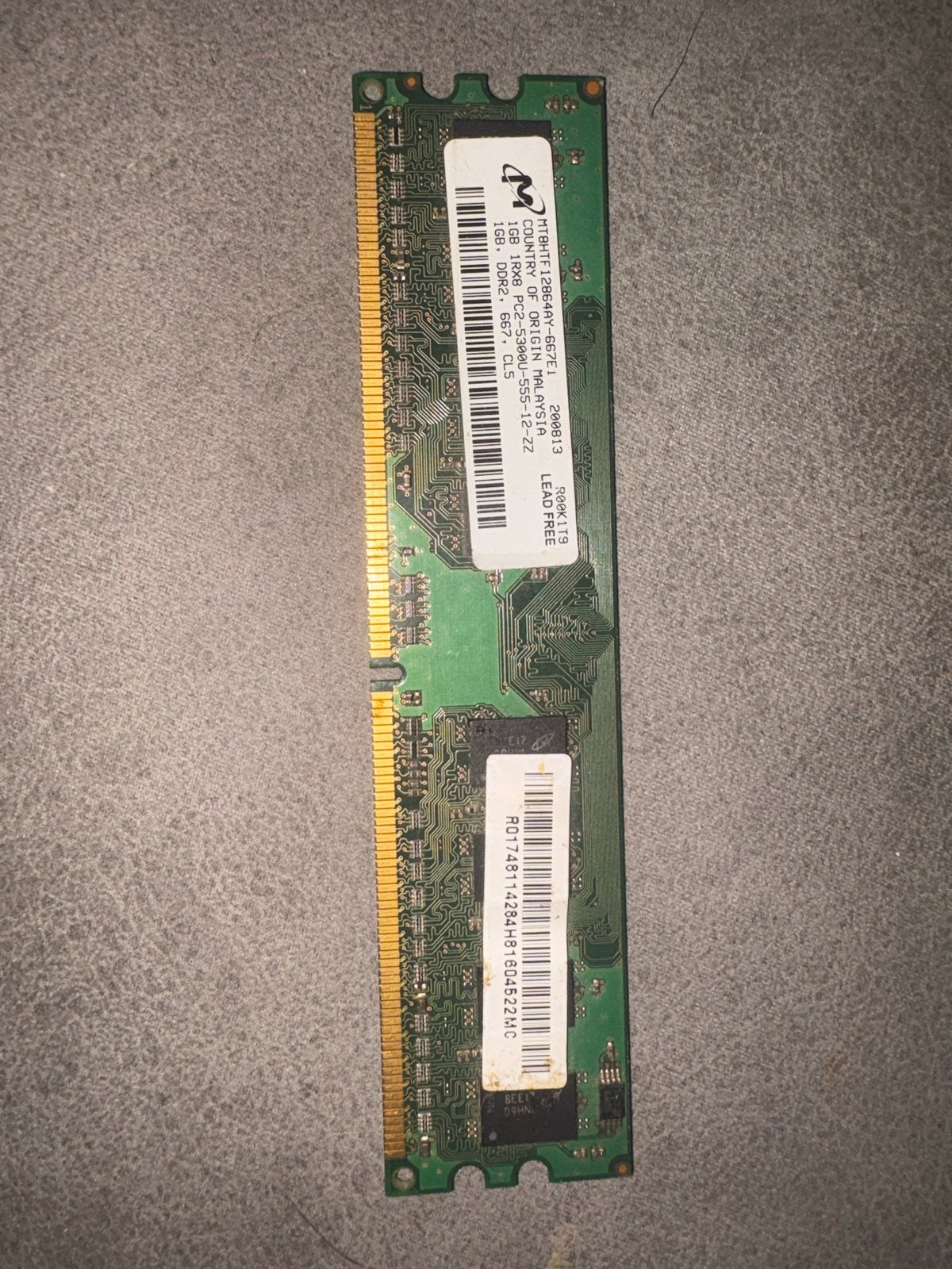 1GB DDR2 RAM Geheugenmodule (PC2-5300U-555-12-Z2), Computers en Software, RAM geheugen, Ophalen of Verzenden, DDR2, Desktop, 2 GB