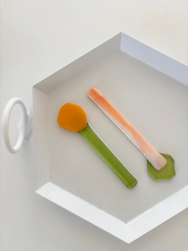 Studio Fleur Peters glazen lepeltjes (PRCHTG), Glas of Glazen, Ophalen of Verzenden, Overige stijlen, Glas