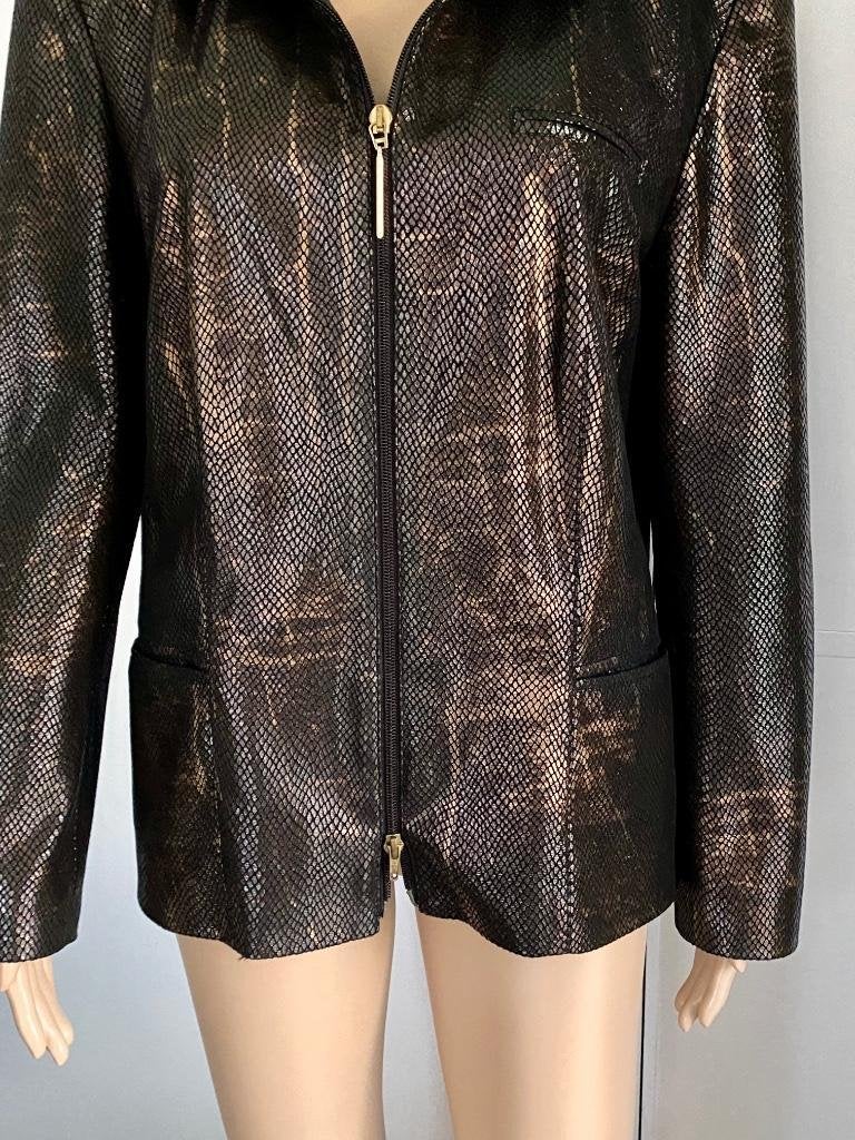 i724 Tuzzi maat 44=L jasje blazer colbert d-bruin/zwart/goud, Tuzzi, Zwart, Maat 42/44 (L), Ophalen of Verzenden