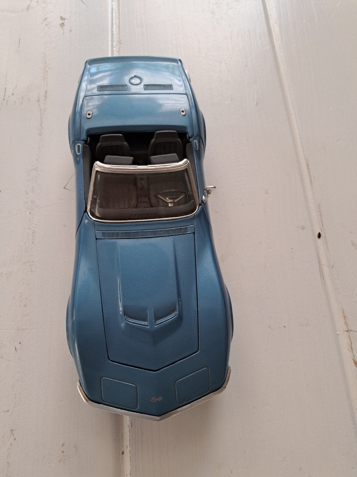 Blauwe Chevrolet Corvette C3 modelauto, Auto, 1:32 tot 1:50, Zo goed als nieuw, Ophalen