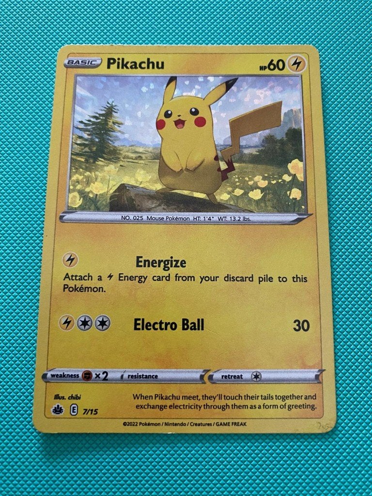 Pikachu 7/15 E, Ophalen of Verzenden, Nieuw, Losse kaart, Foil