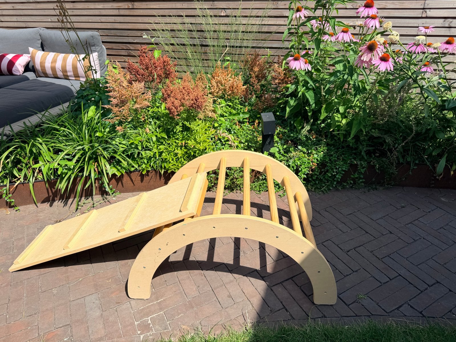 Montessori Speelbrug Hout met Klimplank, Ophalen, Gebruikt, Bouwen