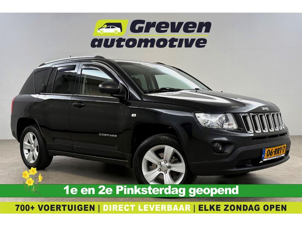 Jeep Compass 2.0 Sport | Airco | Cruise | Trekhaak | Parkeer, 450 kg, Gebruikt, Zwart, Handgeschakeld