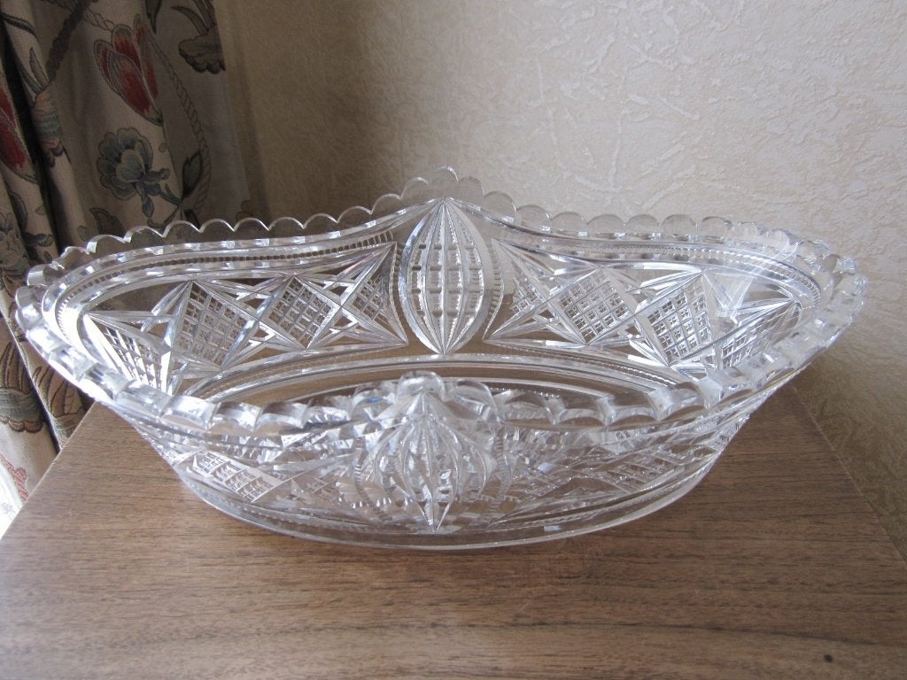 Prachtige antieke cristal Val St Lambert jardiniere -, Antiek en Kunst, Verzenden