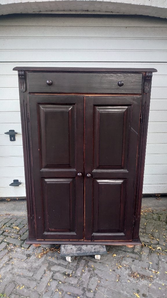 Linnenkast, kledingkast, grenenhouten kast legplanken, laden, Ophalen, Gebruikt, 50 tot 100 cm, Met lade(s)