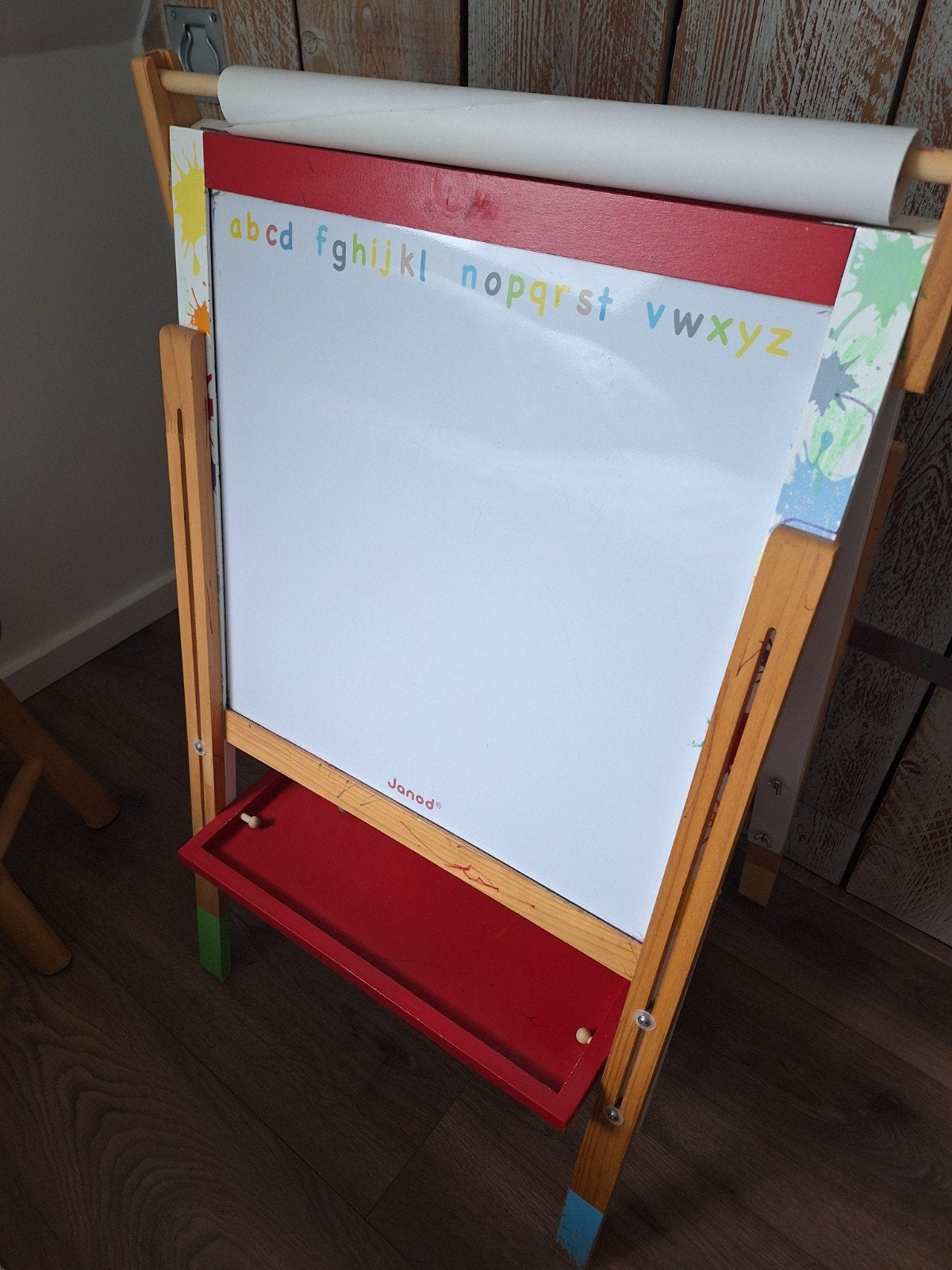 Janod Houten Tekenbord - Witbord, Schoolbord & Papierrol, Ophalen, Gebruikt, Knutselen